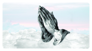 DSC700 103 WT Praying Hands Clouds White